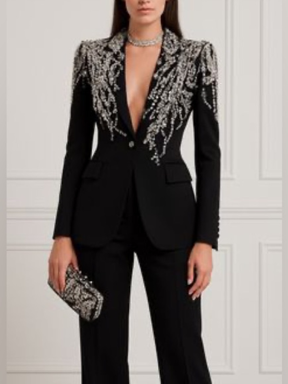 Embellished Black Evening Blazer